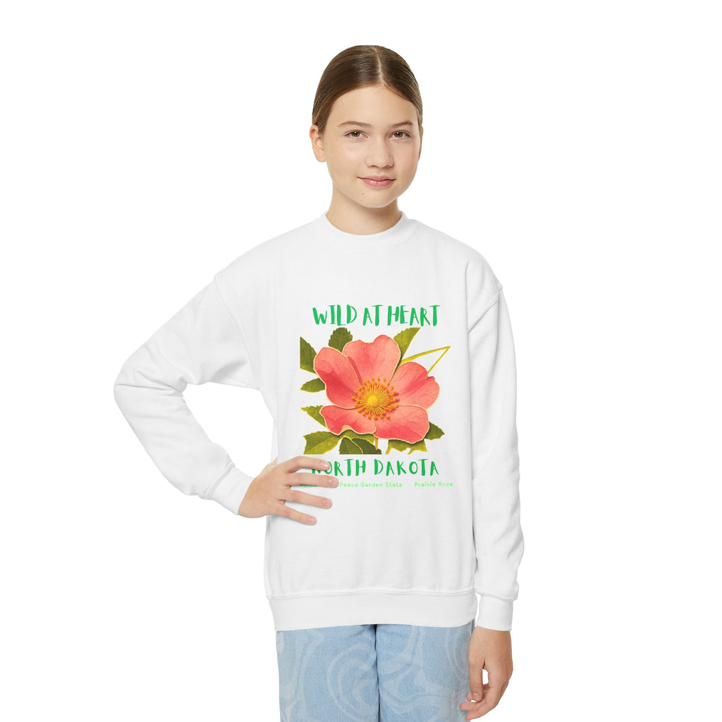 North Dakota Wild at Heart Youth Crewneck Sweatshirt