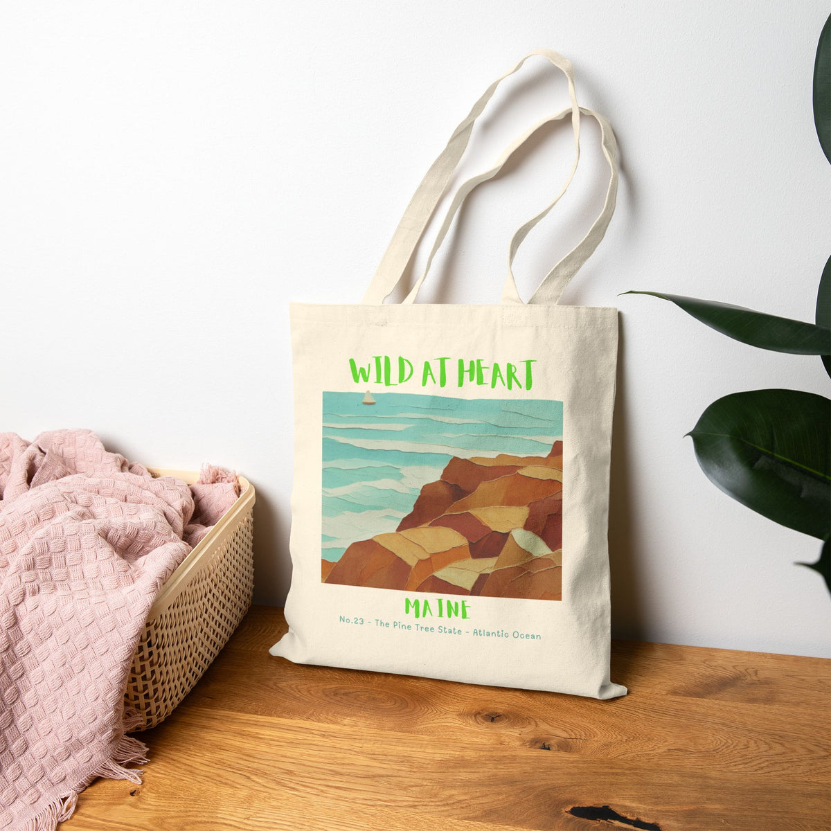 Maine Wild at Heart Tote Bag