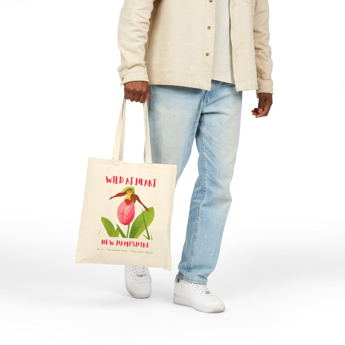 Wild at Heart New Hampshire Tote Bag – Canvas Nature Explorer Tote, Kids Adventure Gift