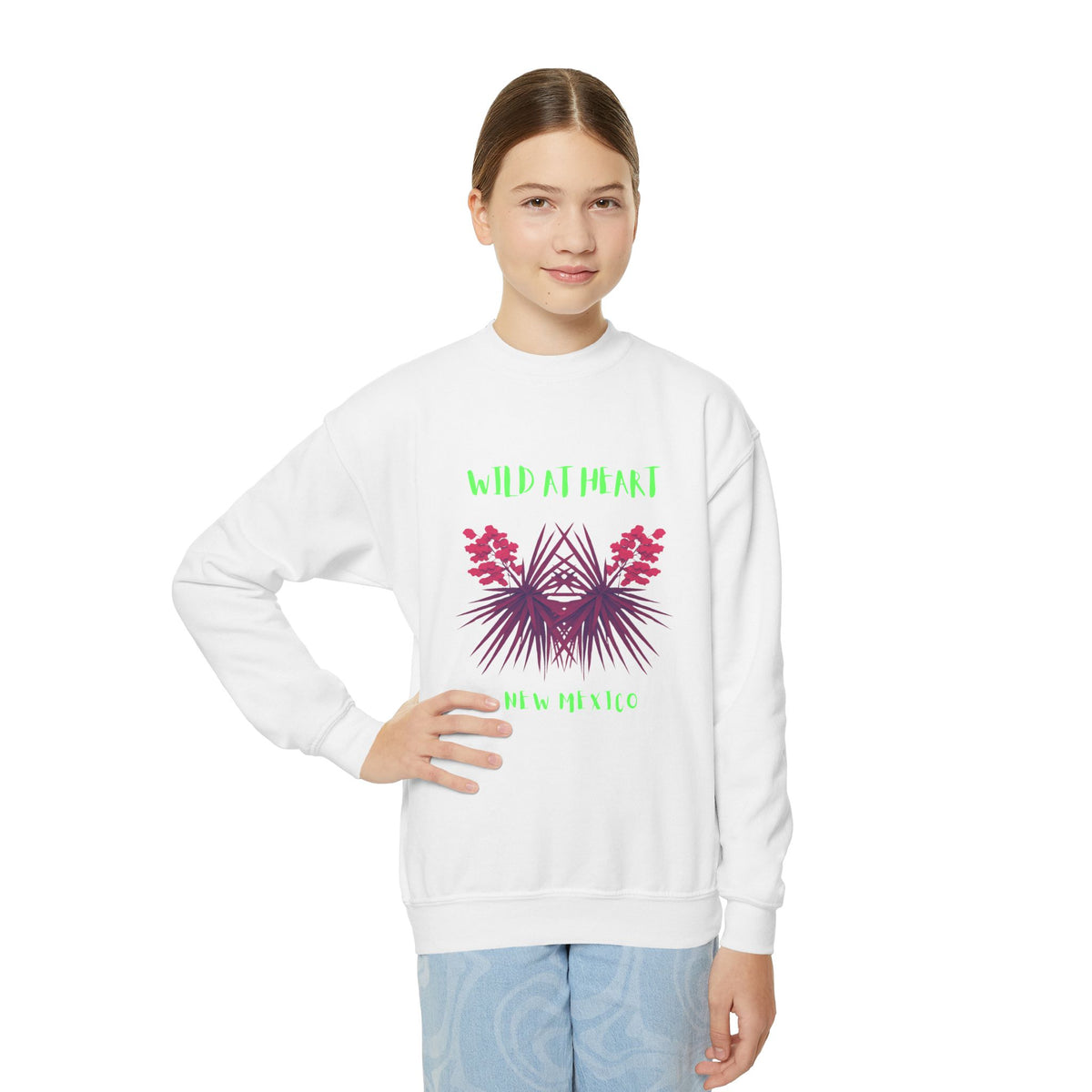 New Mexico Wild at Heart Youth Crewneck Sweatshirt