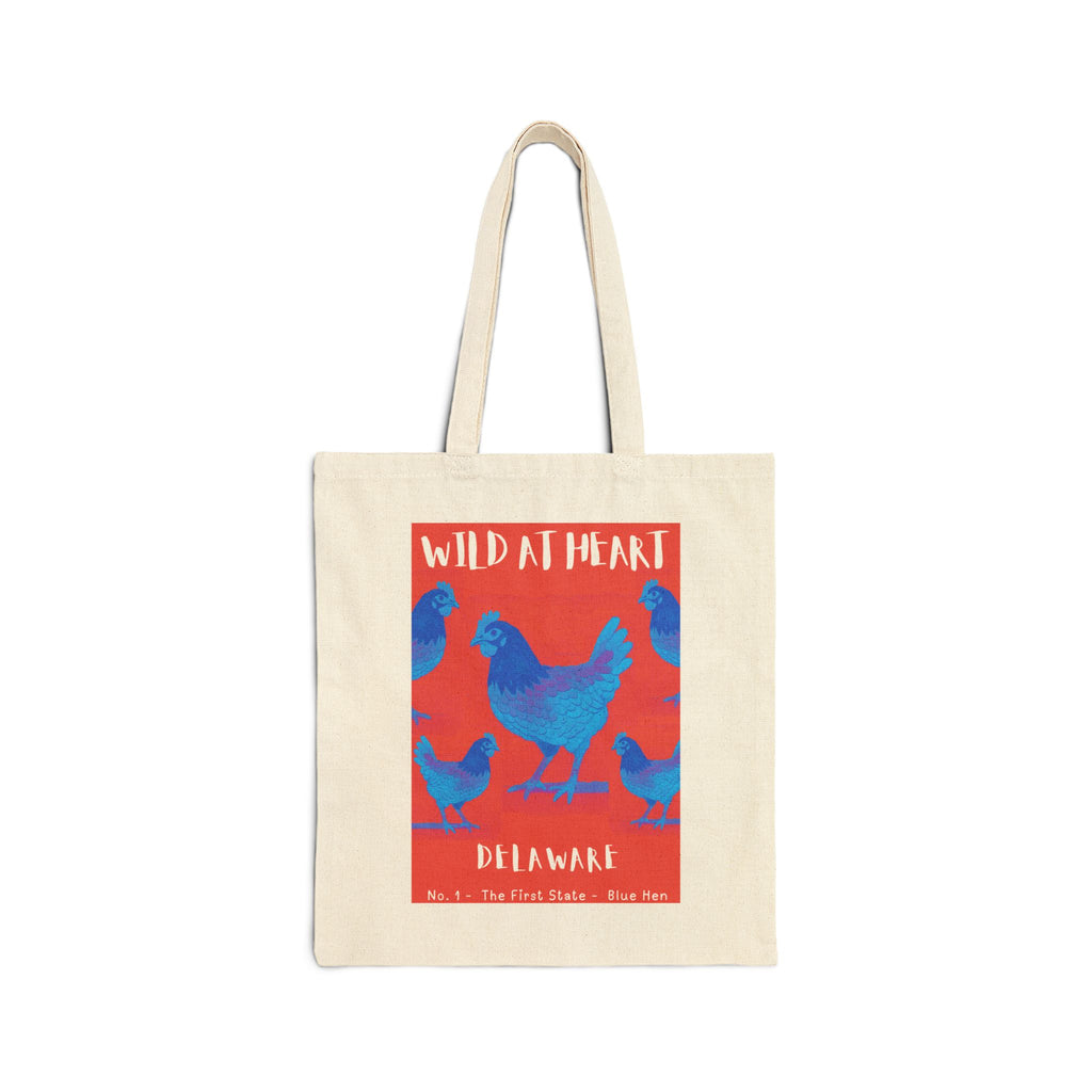 Wild at Heart Delaware Tote Bag – Blue Hen Canvas Tote, Nature Explorer Gift for Kids