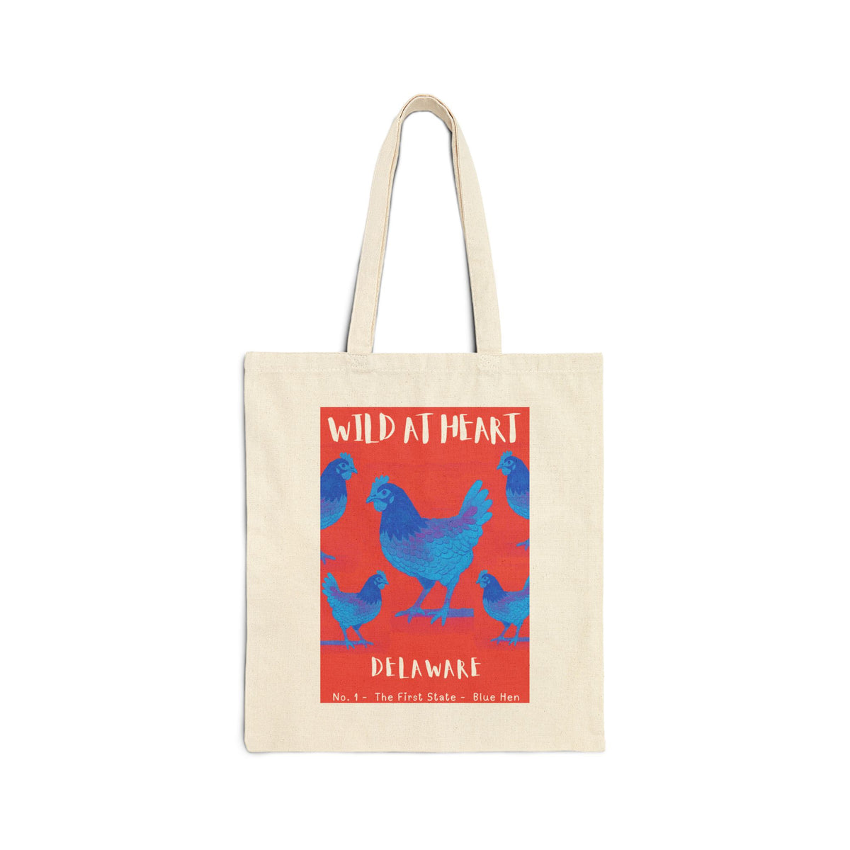 Wild at Heart Delaware Tote Bag – Blue Hen Canvas Tote, Nature Explorer Gift for Kids