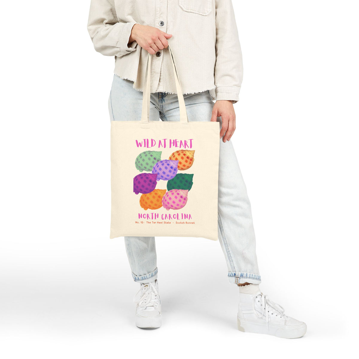 Wild at Heart North Carolina Tote Bag – Canvas Nature Explorer Tote, Kids Adventure Gift