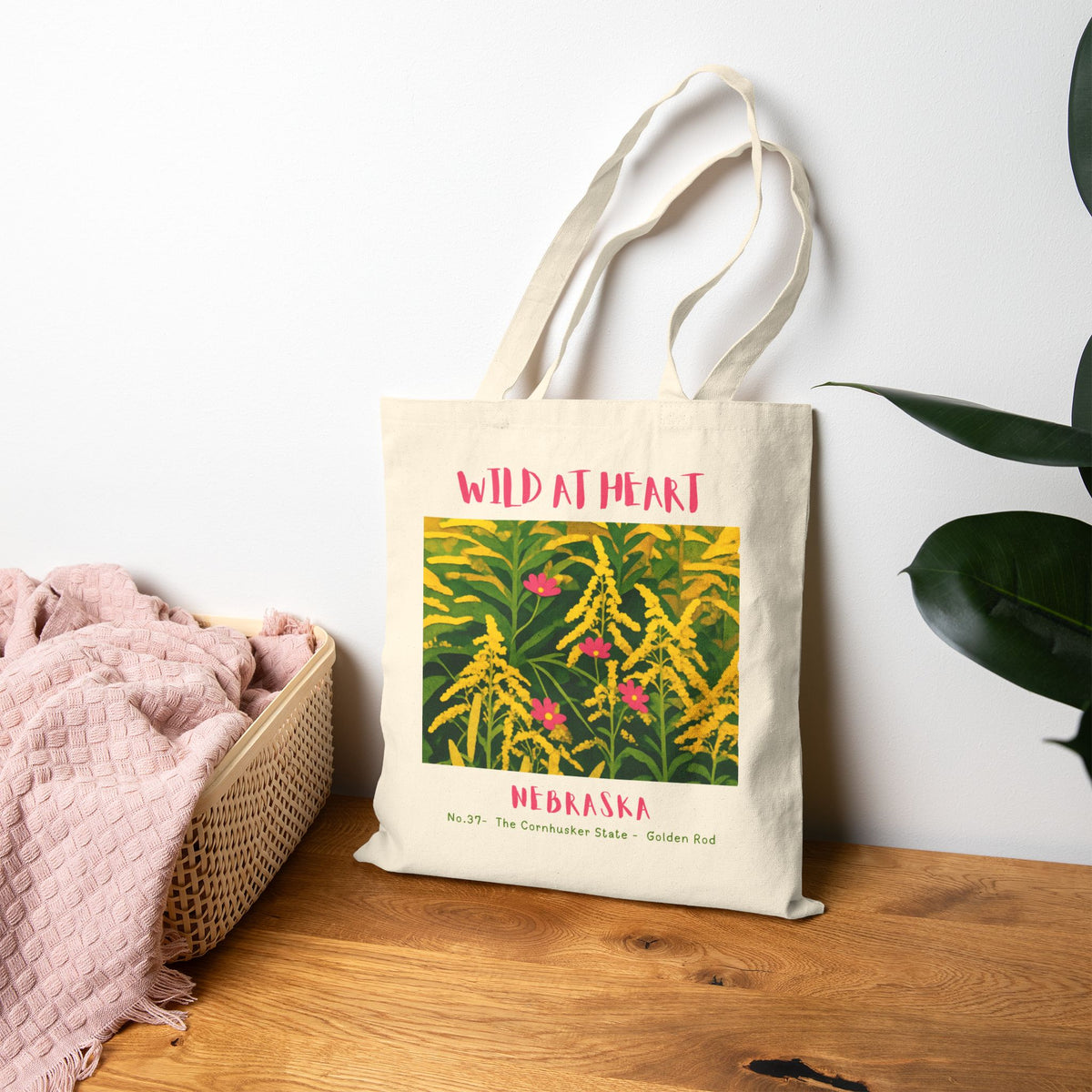 Nebraska Wild at Heart Tote Bag