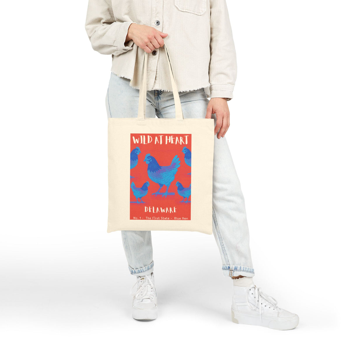 Wild at Heart Delaware Tote Bag – Blue Hen Canvas Tote, Nature Explorer Gift for Kids