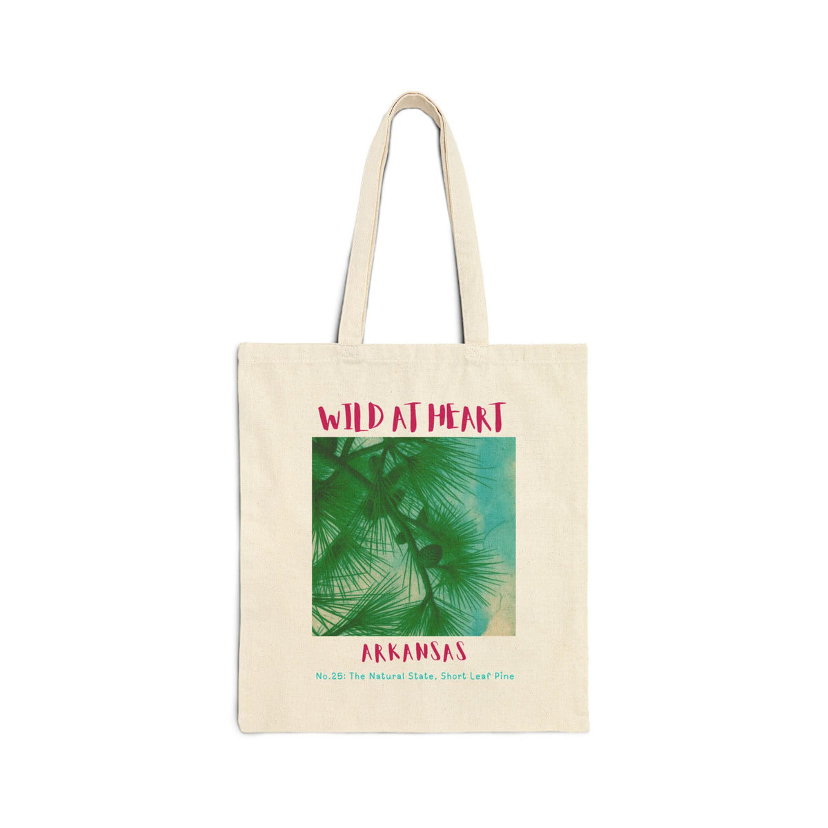 Wild at Heart Arkansas Tote Bag – Palm Print Canvas Tote, Nature Explorer Gift for Kids