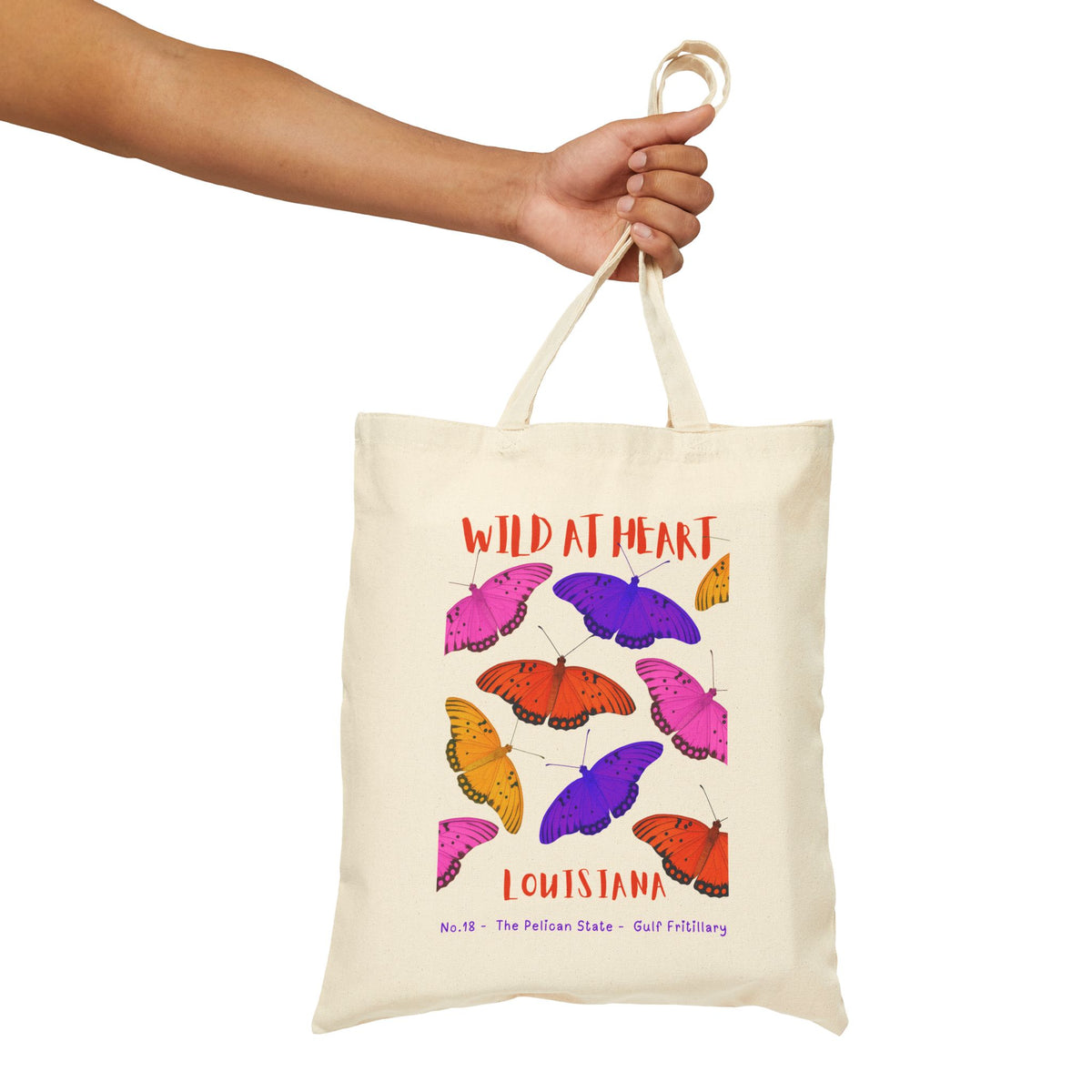 Wild at Heart Louisiana Tote Bag – Canvas Nature Explorer Tote, Kids Adventure Gift