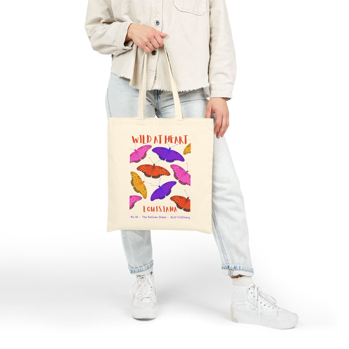 Wild at Heart Louisiana Tote Bag – Canvas Nature Explorer Tote, Kids Adventure Gift