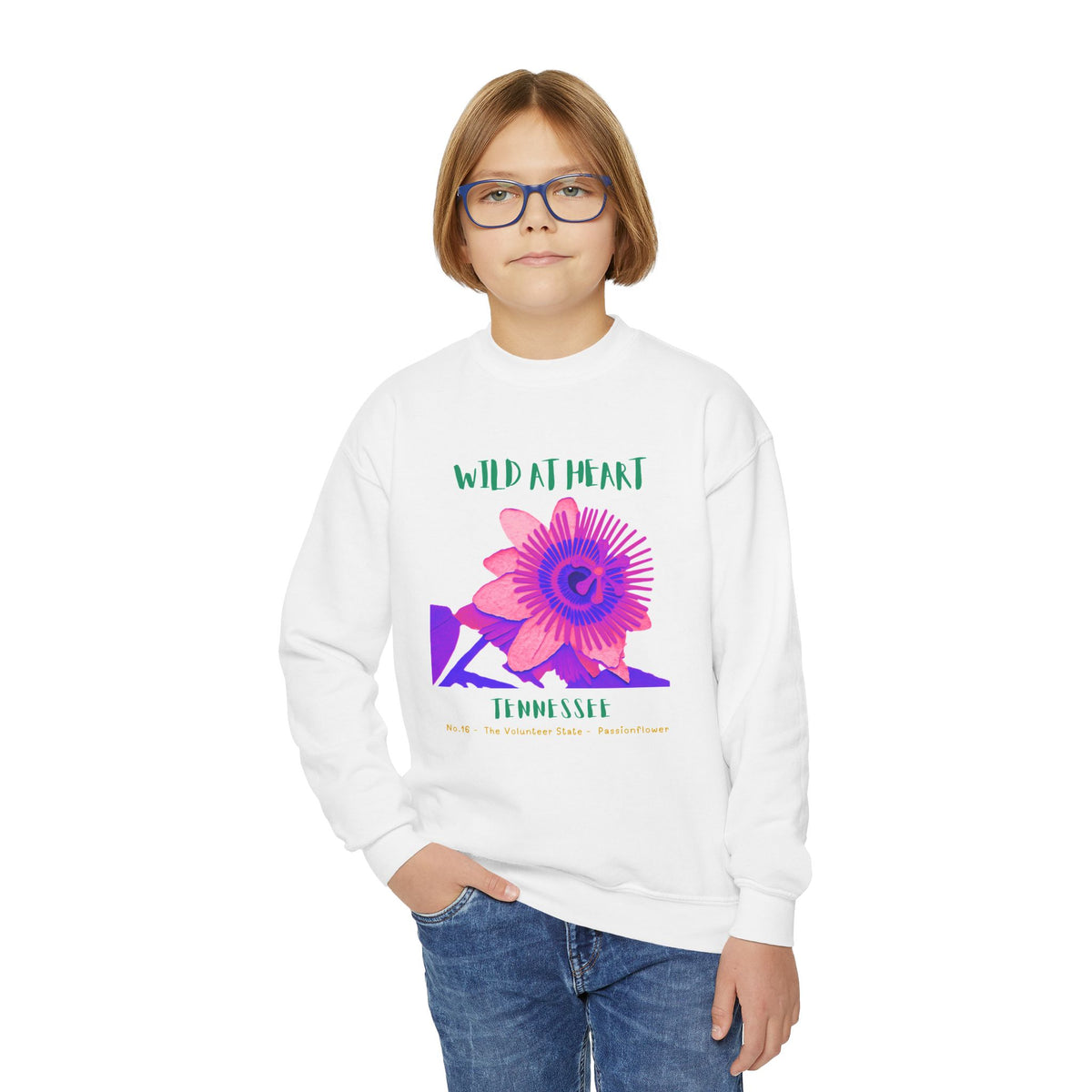 Tennessee Wild at Heart Youth Crewneck Sweatshirt