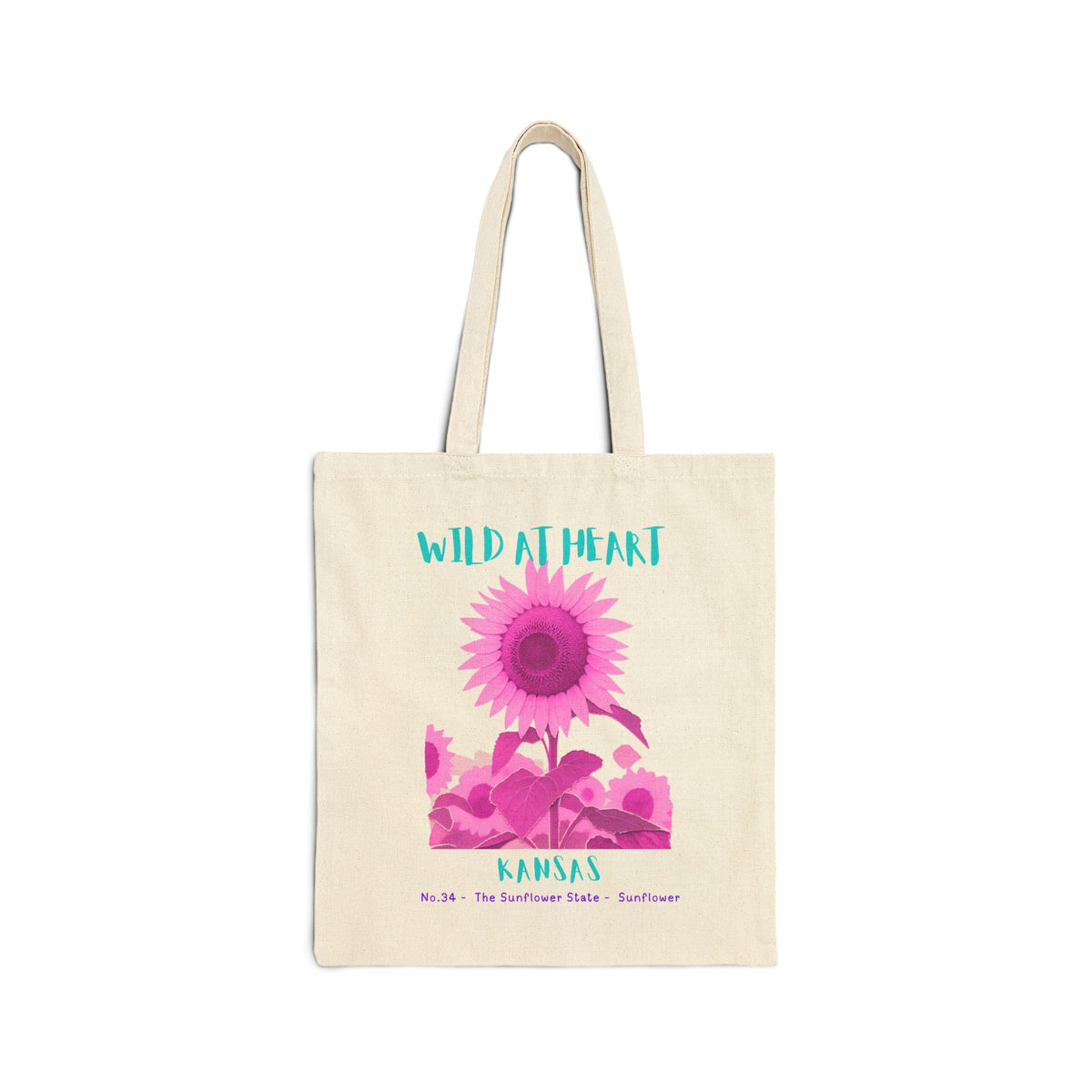 Wild at Heart Kansas Tote Bag – Canvas Nature Explorer Tote, Kids Adventure Gift