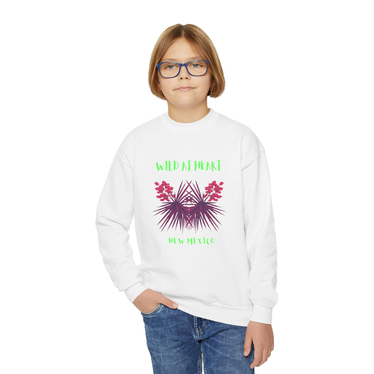 New Mexico Wild at Heart Youth Crewneck Sweatshirt