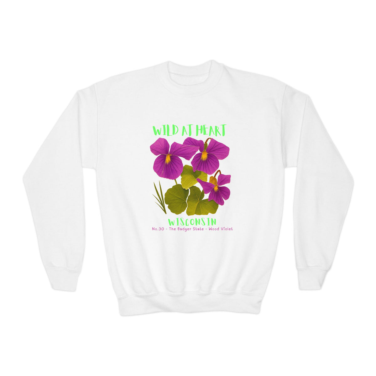 Wisconsin Wild at Heart Youth Crewneck Sweatshirt