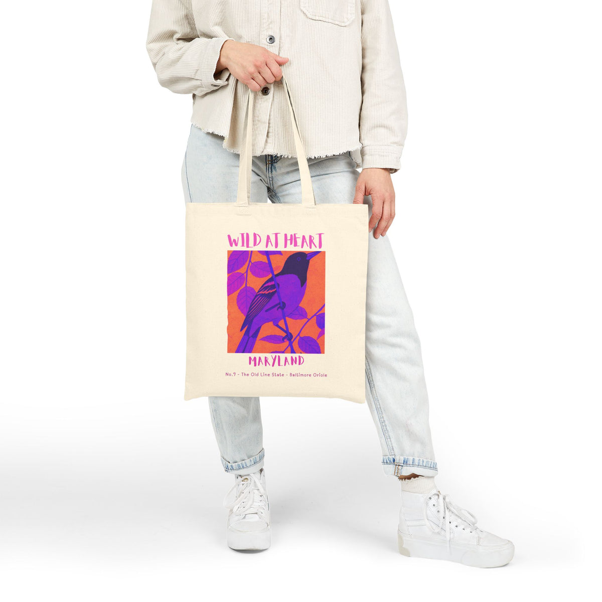 Wild at Heart Maryland Tote Bag – Canvas Nature Explorer Tote, Kids Adventure Gift