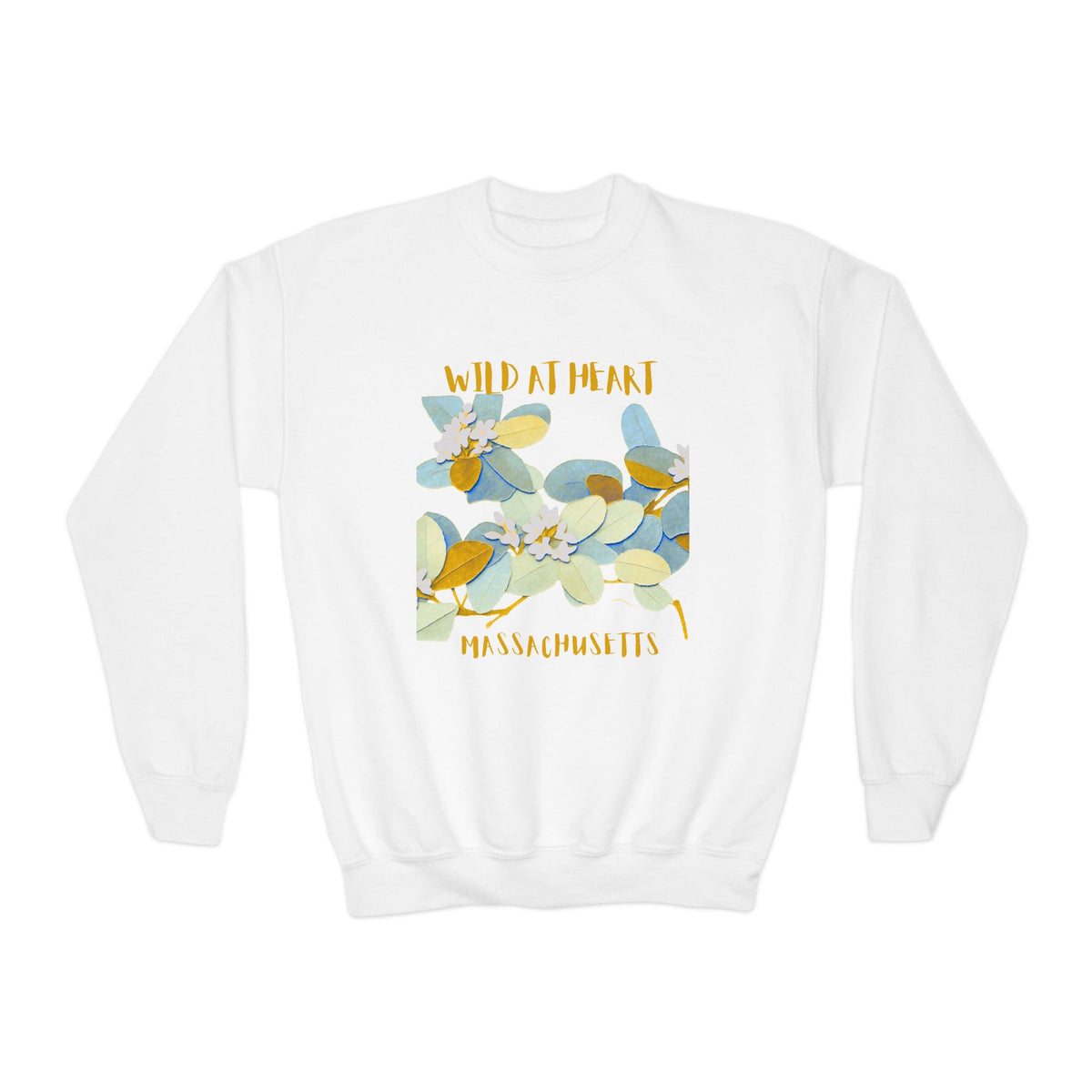 Massachusetts Wild at Heart Youth Crewneck Sweatshirt