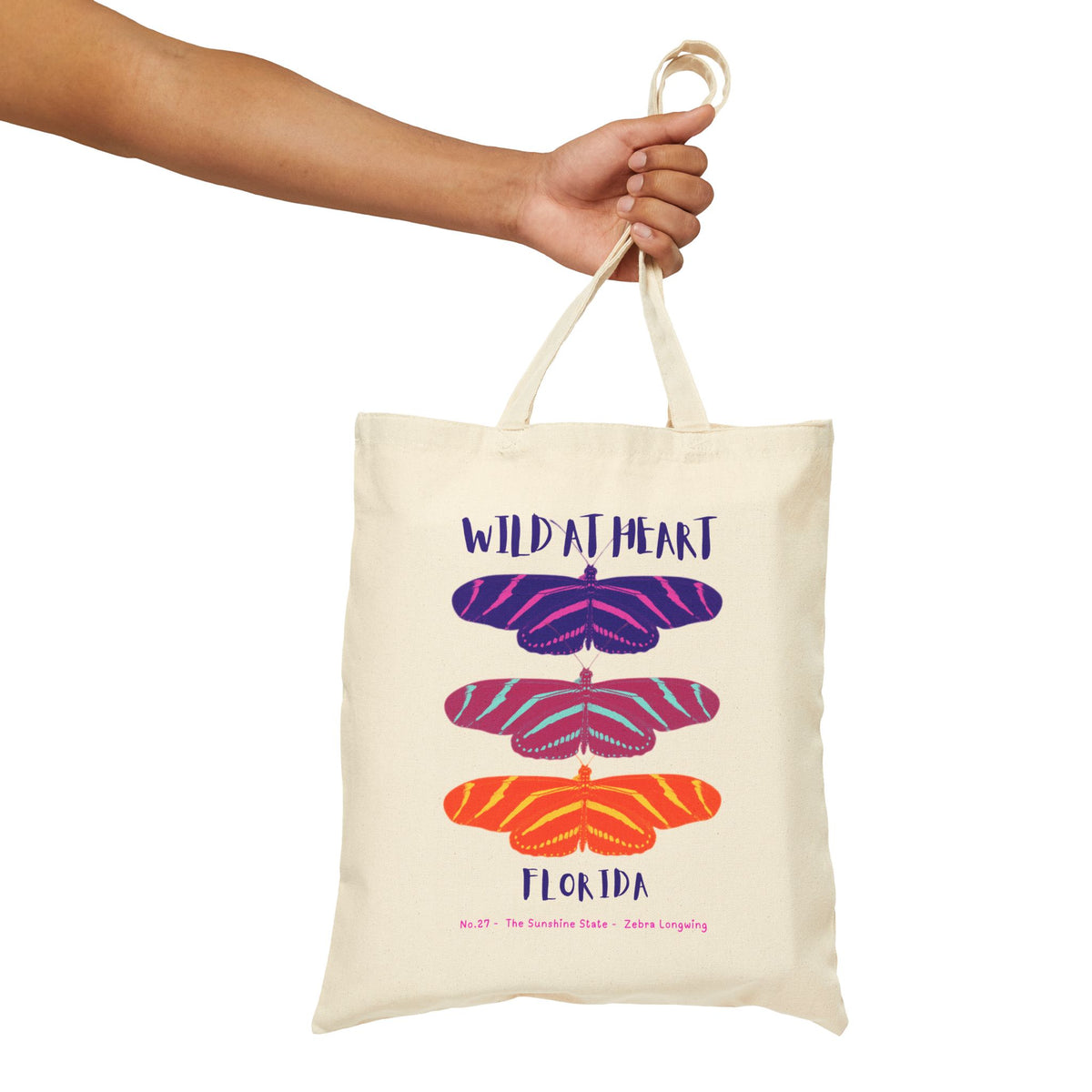 Wild at Heart Florida Tote Bag – Canvas Nature Explorer Tote, Kids Adventure Gift