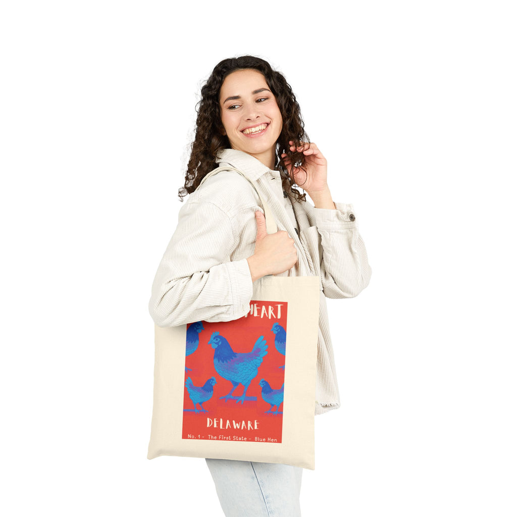 Wild at Heart Delaware Tote Bag – Blue Hen Canvas Tote, Nature Explorer Gift for Kids