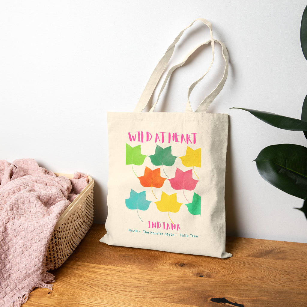 Wild at Heart Indiana Tote Bag – Canvas Nature Explorer Tote, Kids Adventure Gift