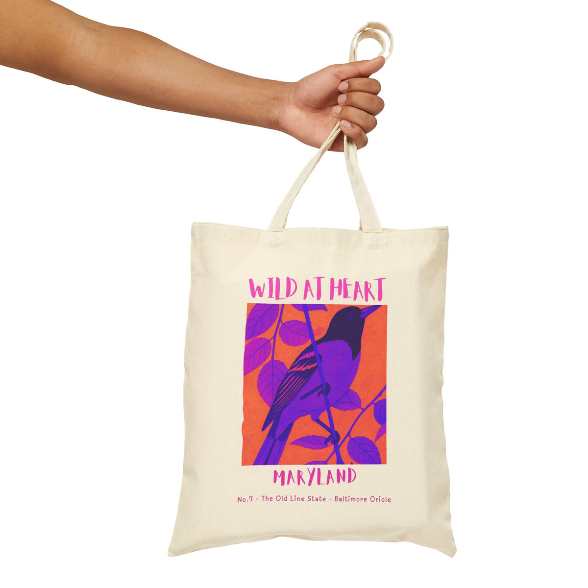 Wild at Heart Maryland Tote Bag – Canvas Nature Explorer Tote, Kids Adventure Gift