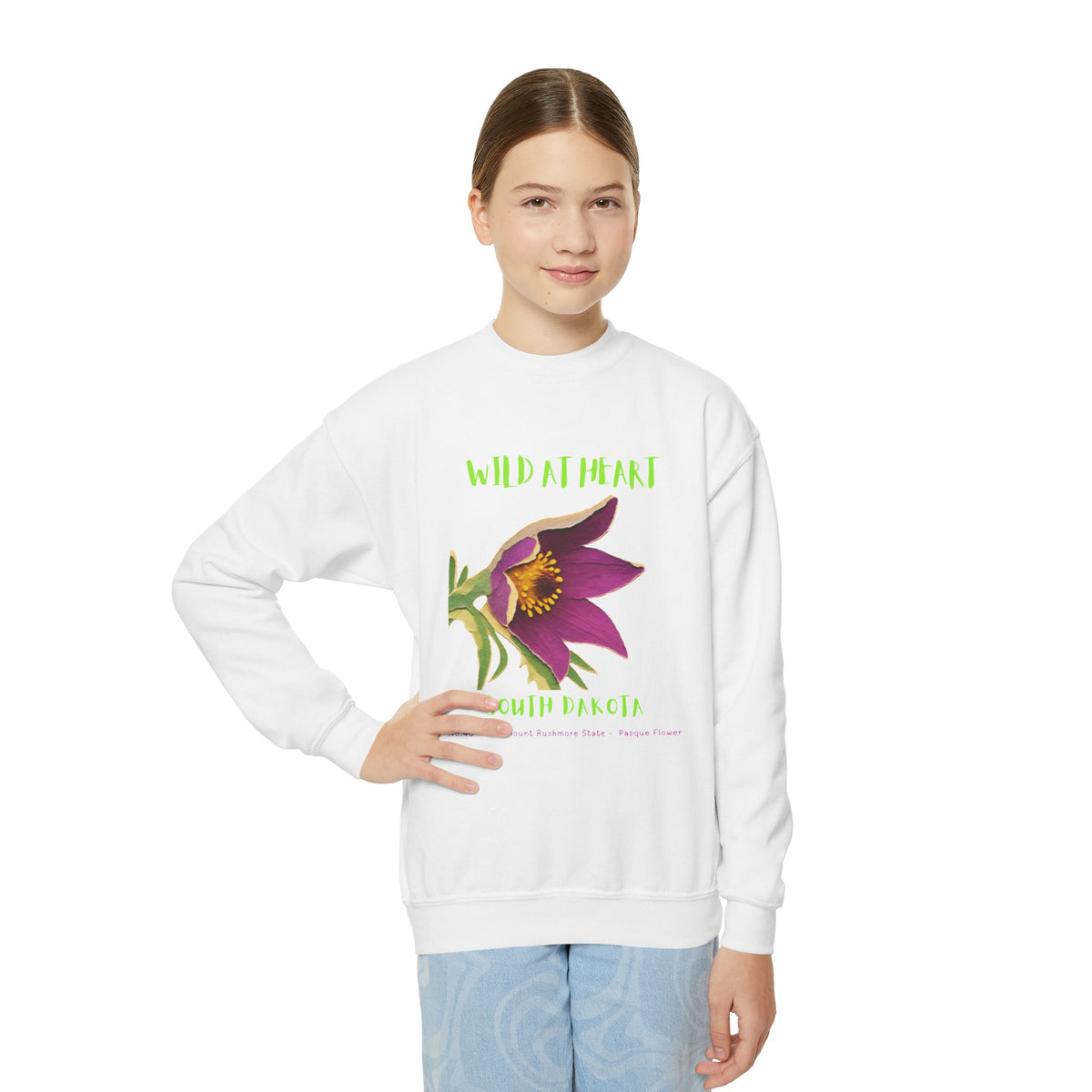 South Dakota Wild at Heart Youth Crewneck Sweatshirt