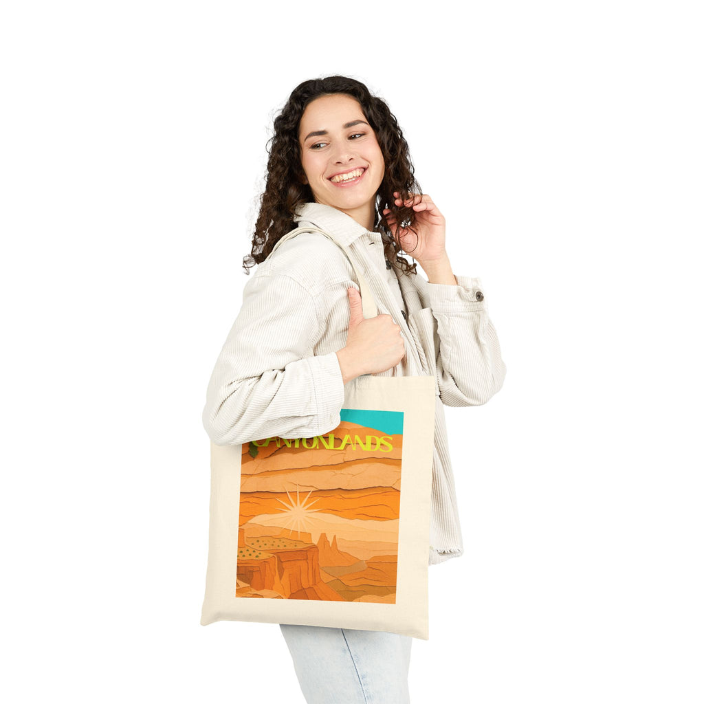 Wild at Heart Canyonlands National Park Tote Bag – Desert Sunset Canvas Explorer Tote, Souvenir Gift