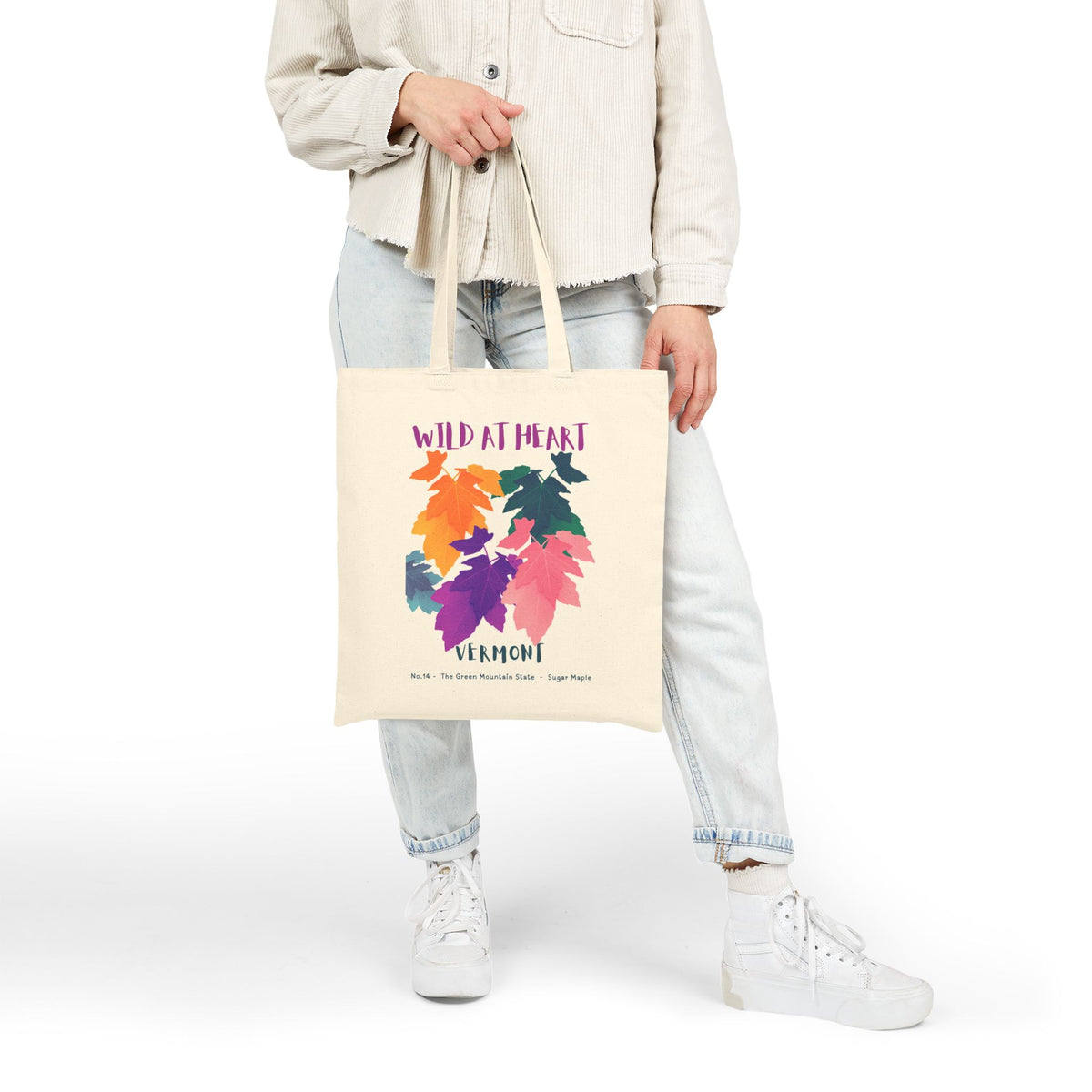 Wild at Heart Vermont Tote Bag – Canvas Nature Explorer Tote, Kids Adventure Gift