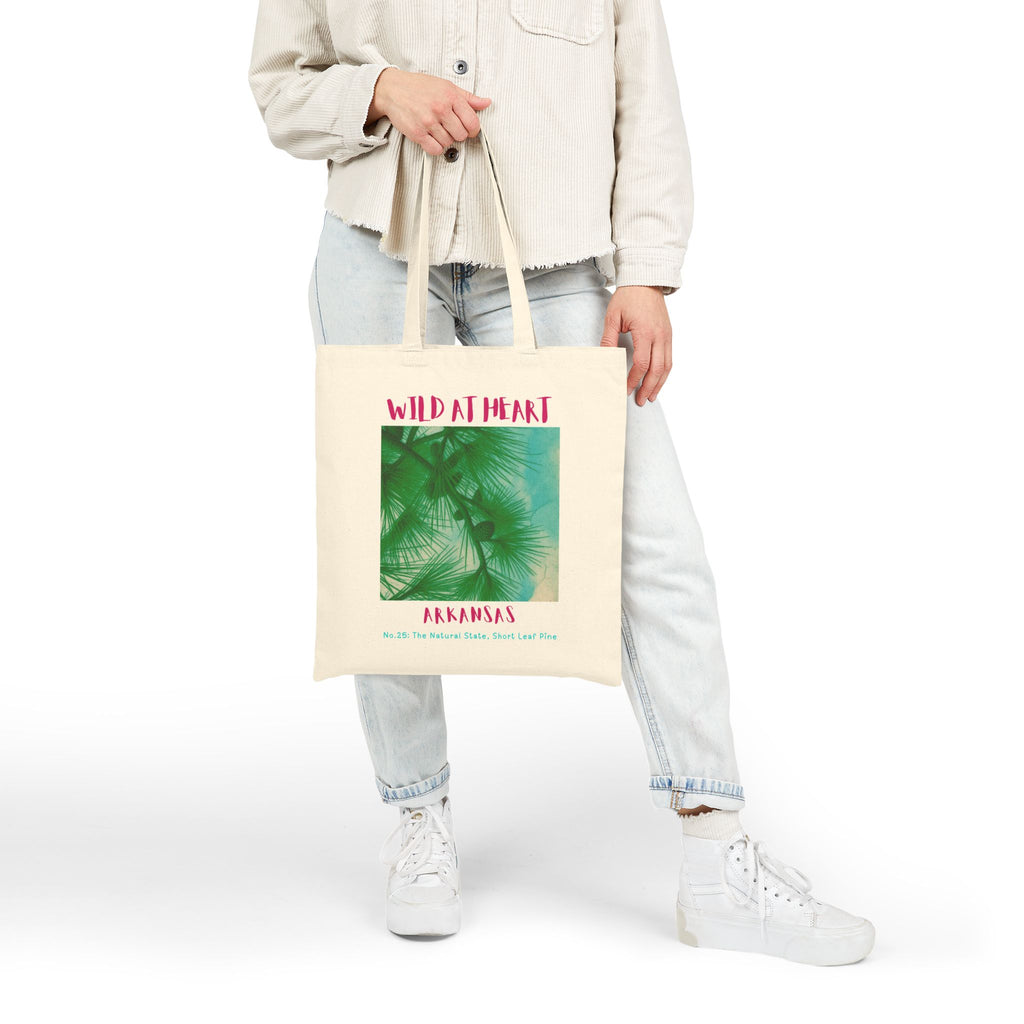 Wild at Heart Arkansas Tote Bag – Palm Print Canvas Tote, Nature Explorer Gift for Kids