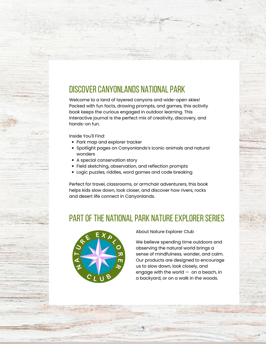 Canyonlands National Park Activity Book for Kids