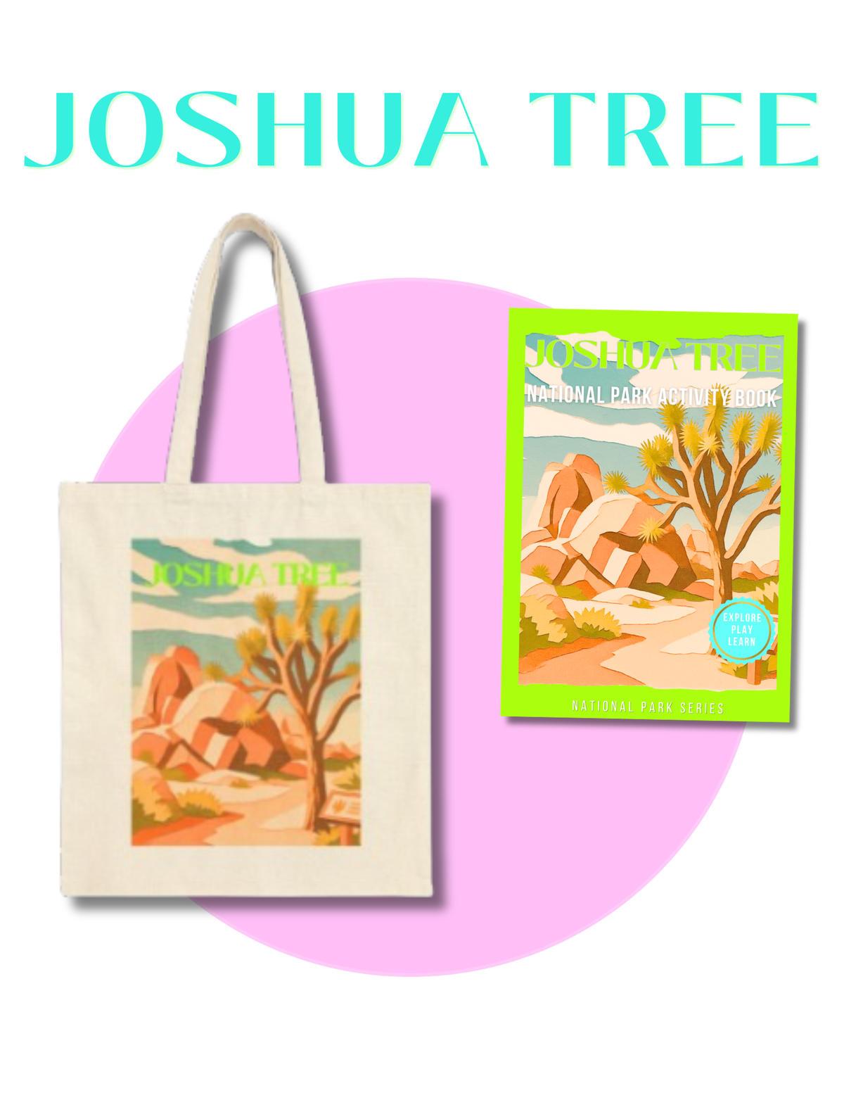 Wild at Heart Joshua Tree National Park Gift Set – Activity Book + Canvas Tote, Kids Explorer Bundle