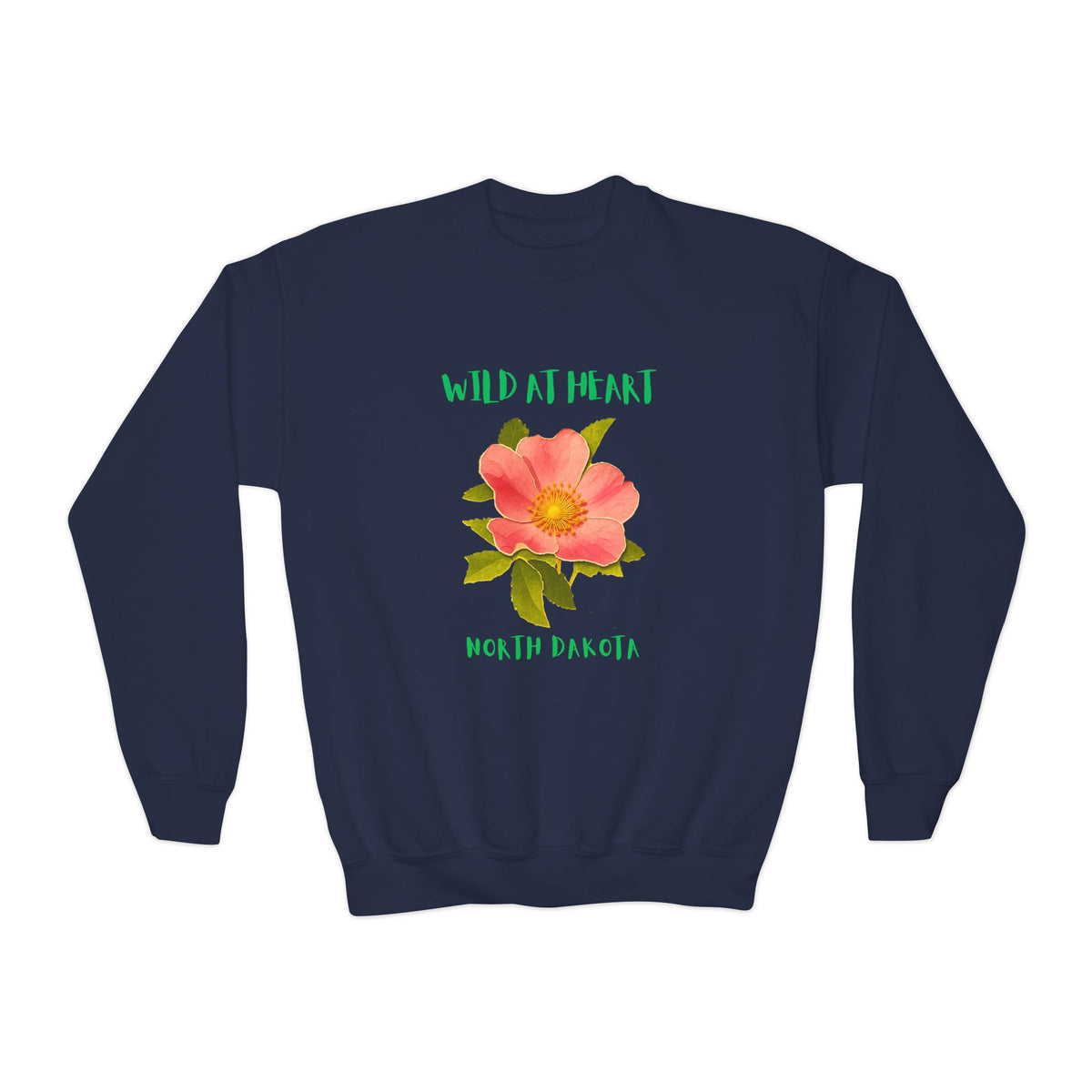 North Dakota Wild at Heart Youth Crewneck Sweatshirt