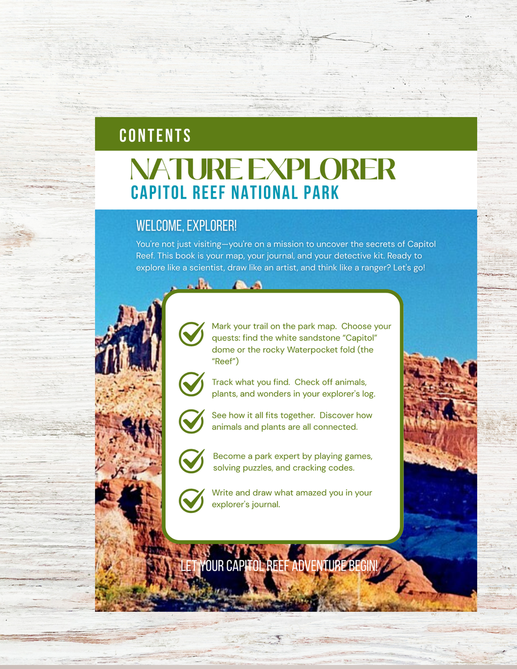 Capitol Reef National Park Activity Book