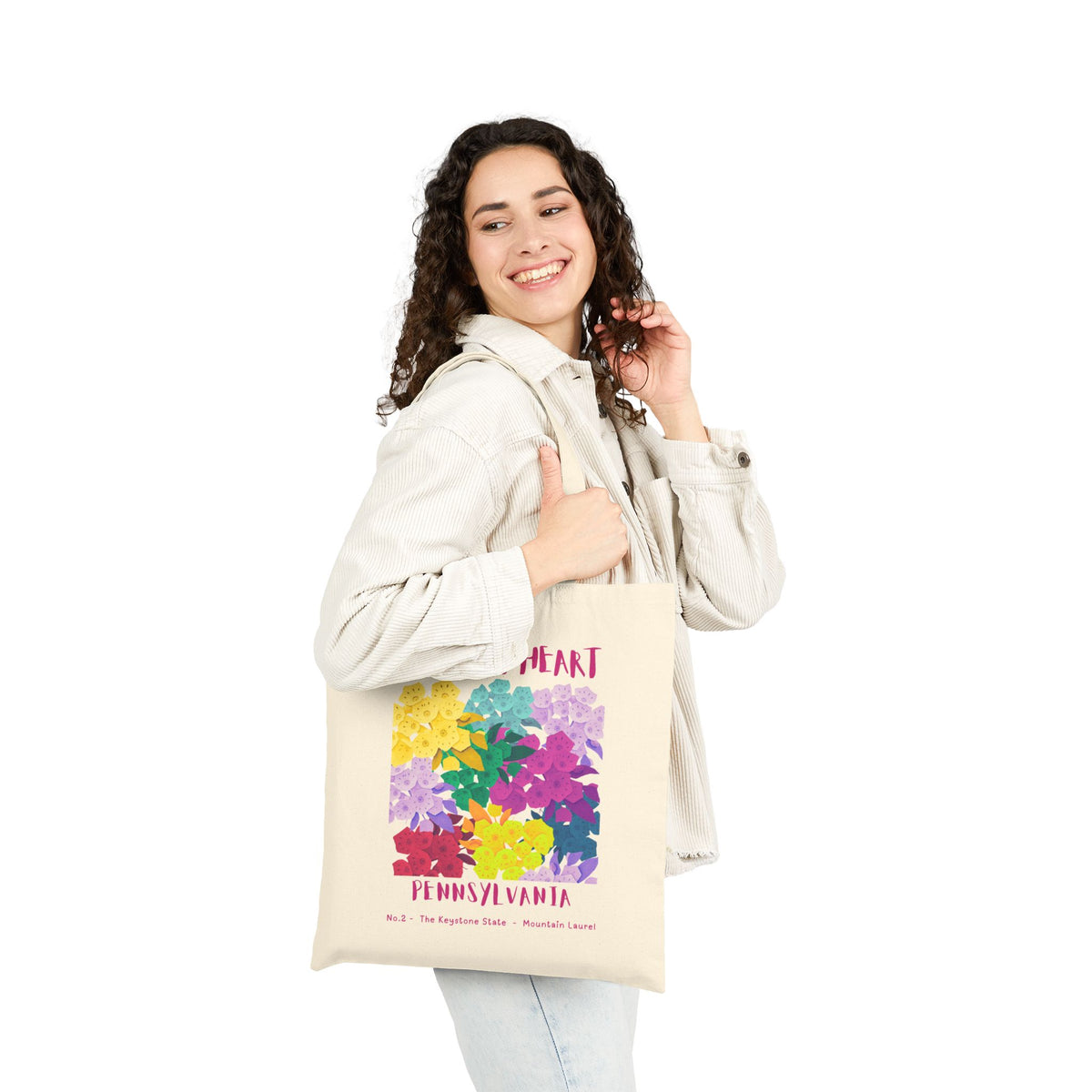 Wild at Heart Pennsylvania Tote Bag – Colorful Blooms Canvas Tote, Nature Explorer Gift for Kids