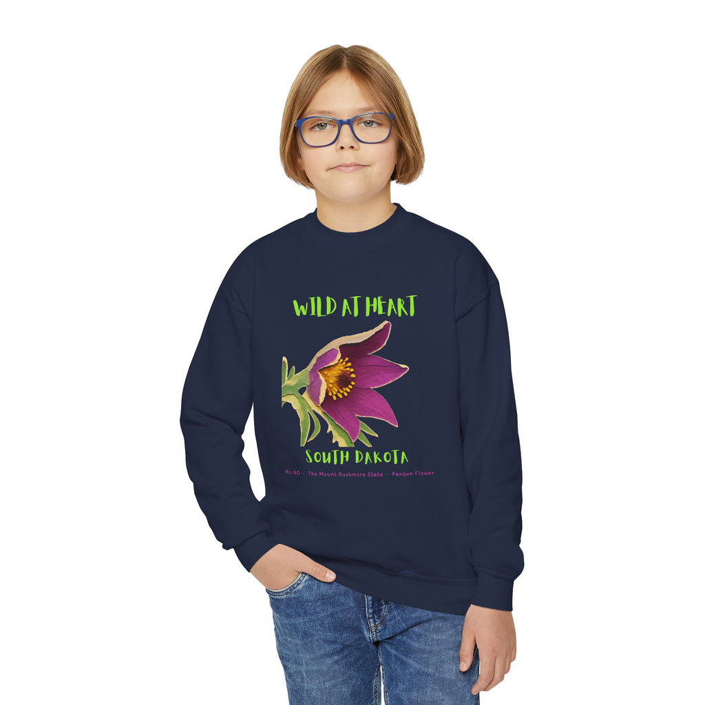 South Dakota Wild at Heart Youth Crewneck Sweatshirt