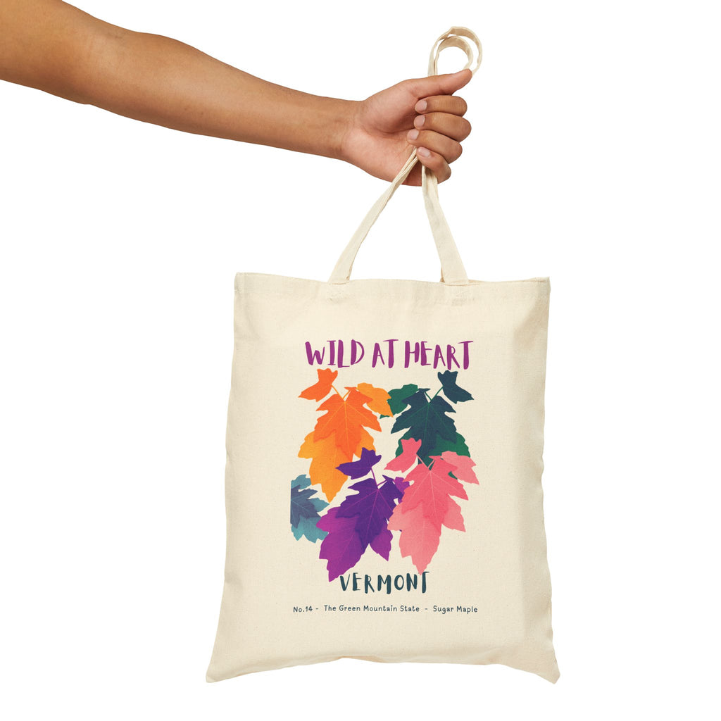 Wild at Heart Vermont Tote Bag – Canvas Nature Explorer Tote, Kids Adventure Gift