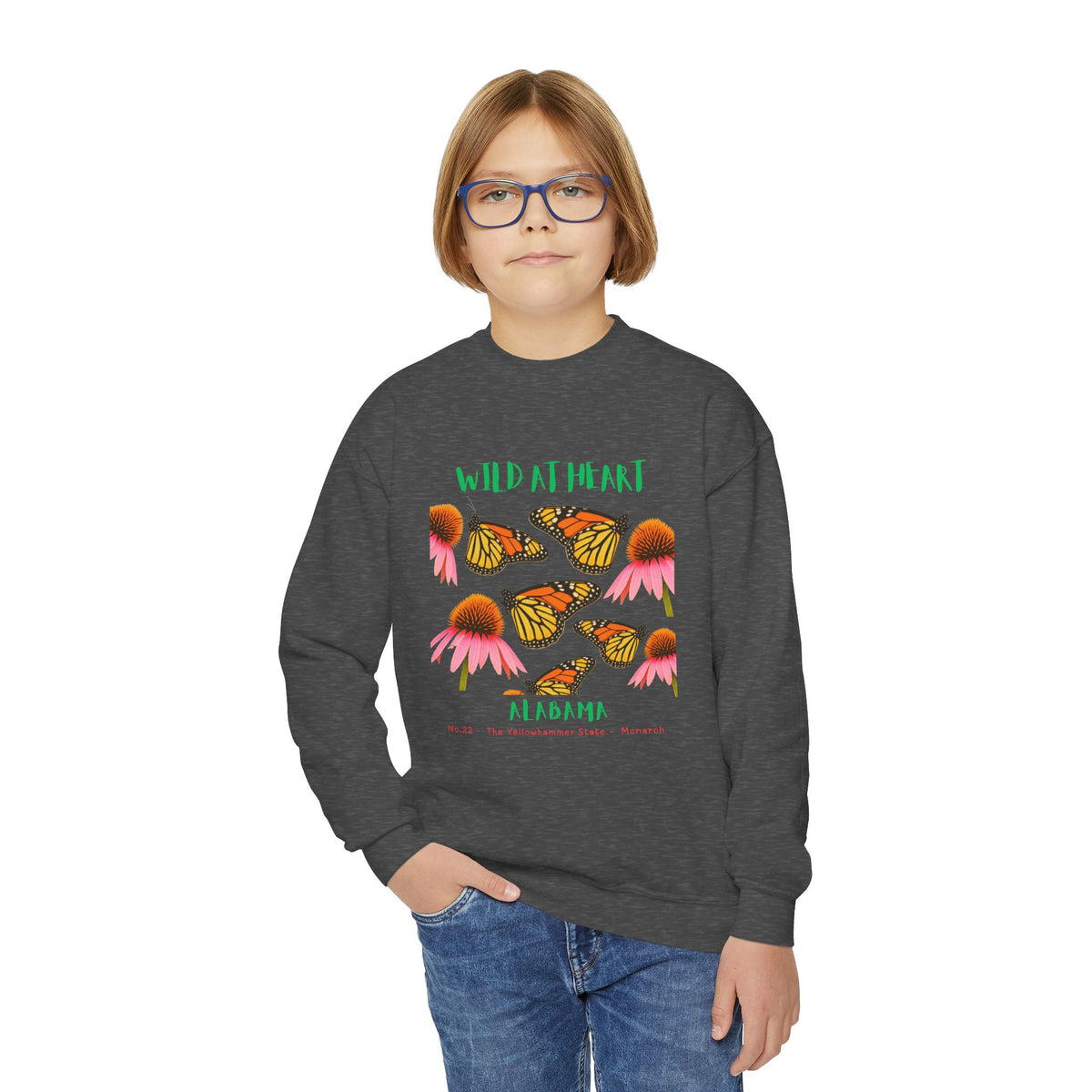 Alabama Wild at Heart Youth Crewneck Sweatshirt