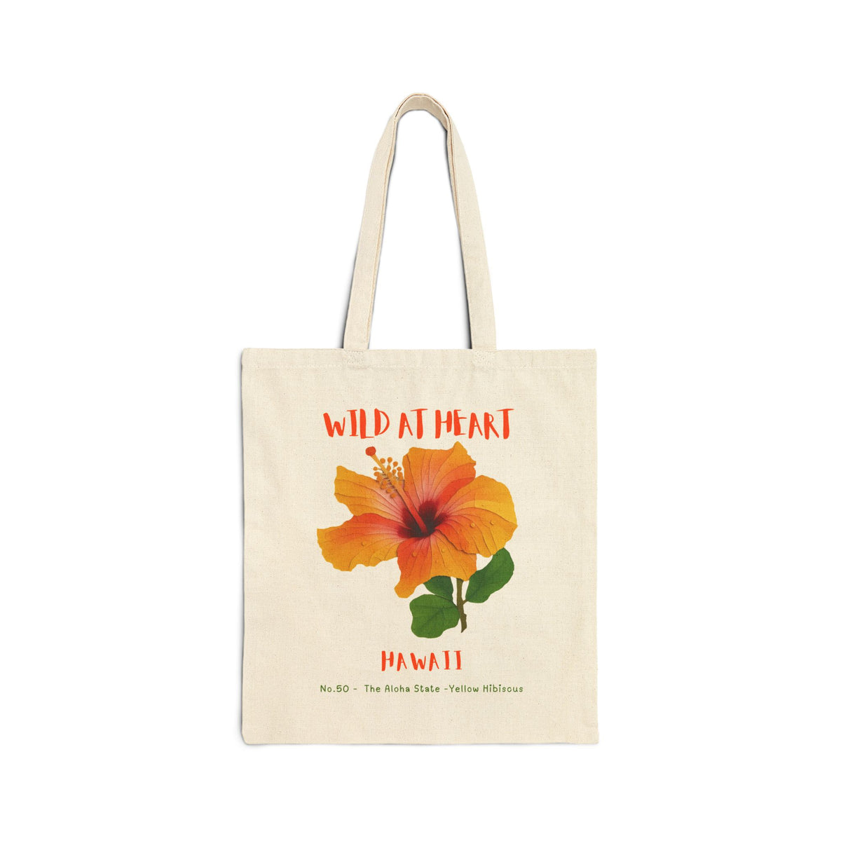 Wild at Heart Hawaii Tote Bag – Hibiscus Canvas Tote, Nature Explorer Gift for Kids