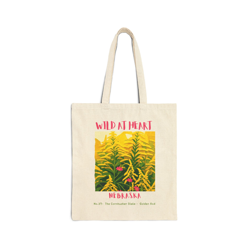 Nebraska 'Wild at Heart' Canvas Tote Bag