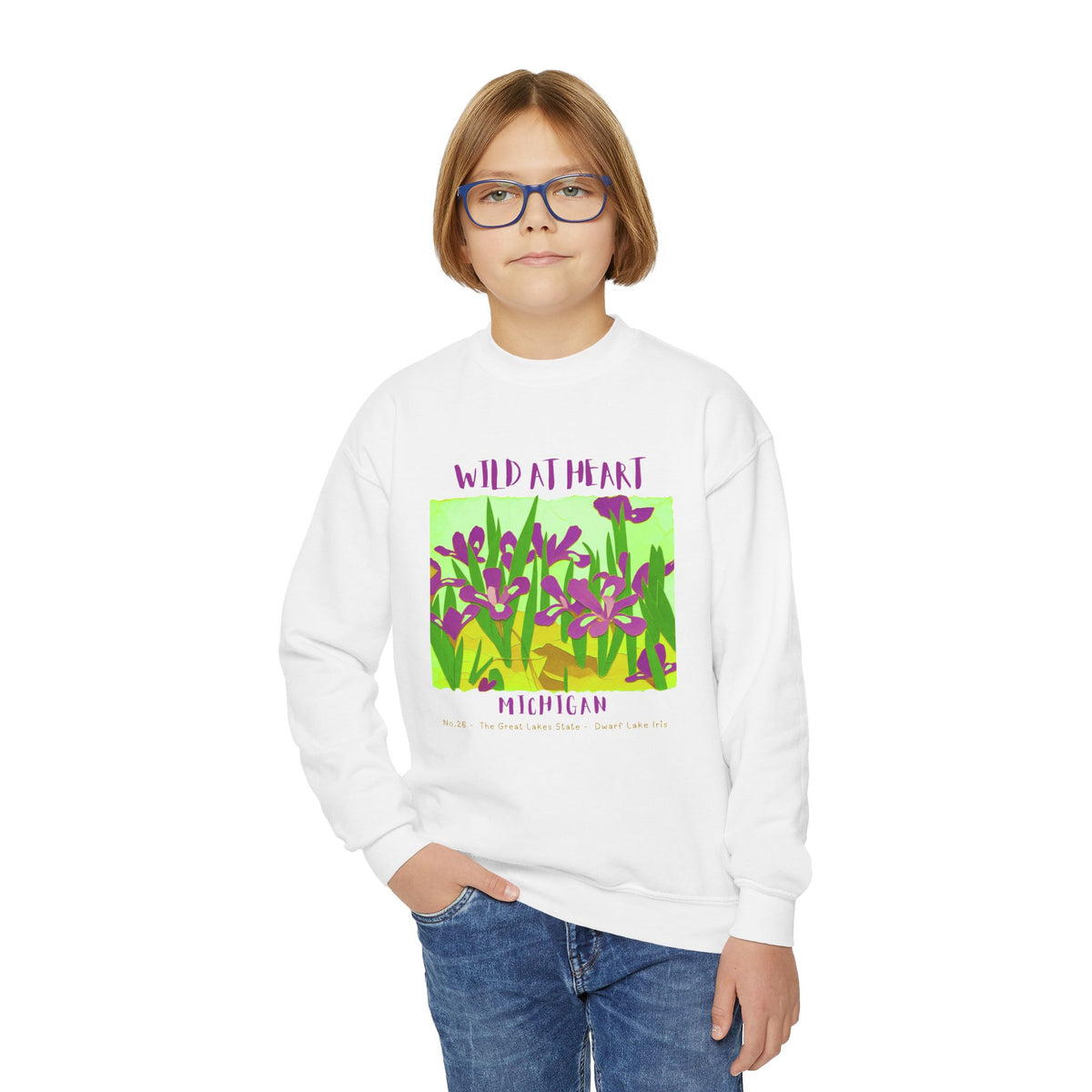 Michigan Wild at Heart Youth Crewneck Sweatshirt