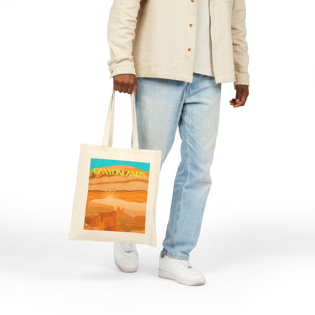 Wild at Heart Canyonlands National Park Tote Bag – Desert Sunset Canvas Explorer Tote, Souvenir Gift