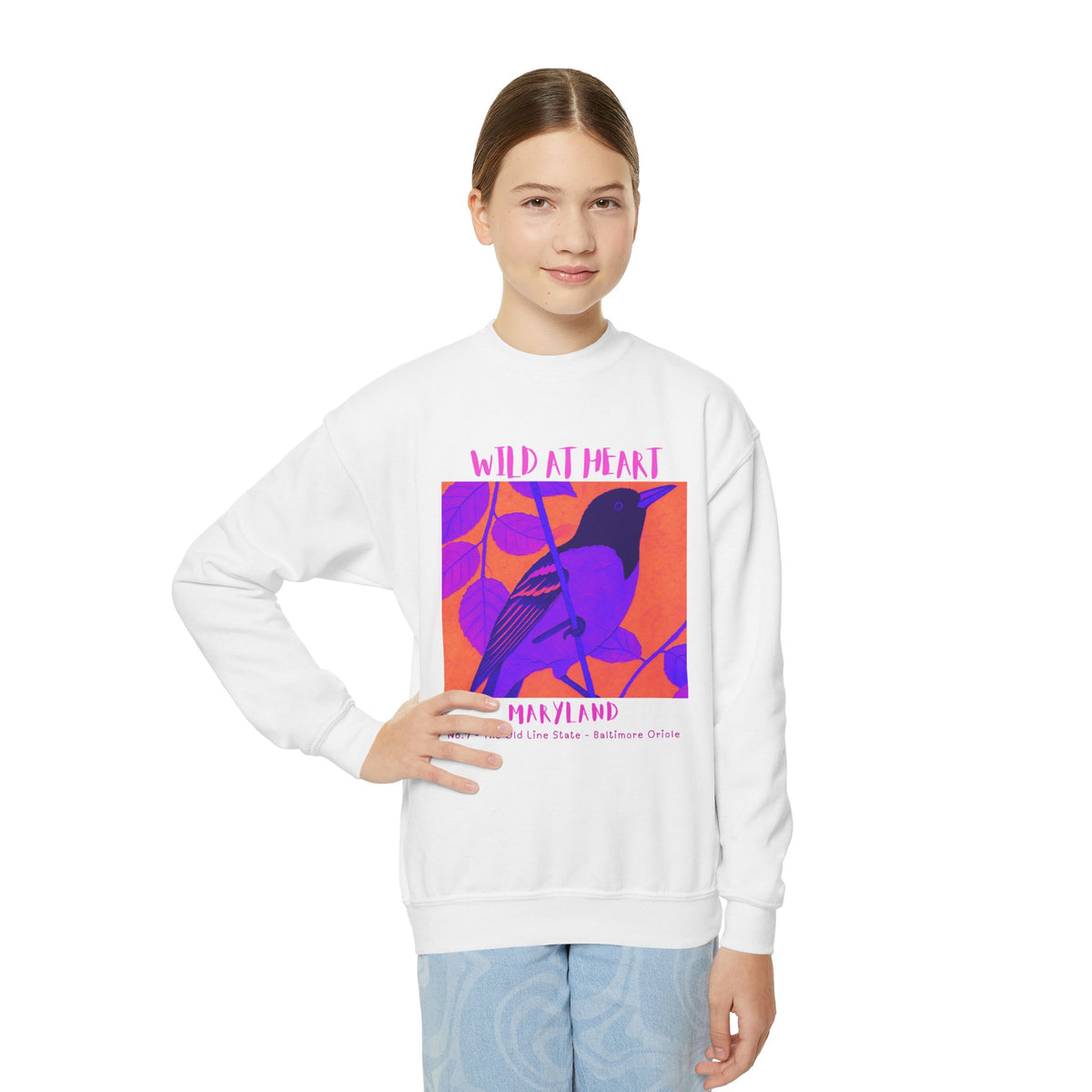Maryland Wild at Heart Youth Crewneck Sweatshirt