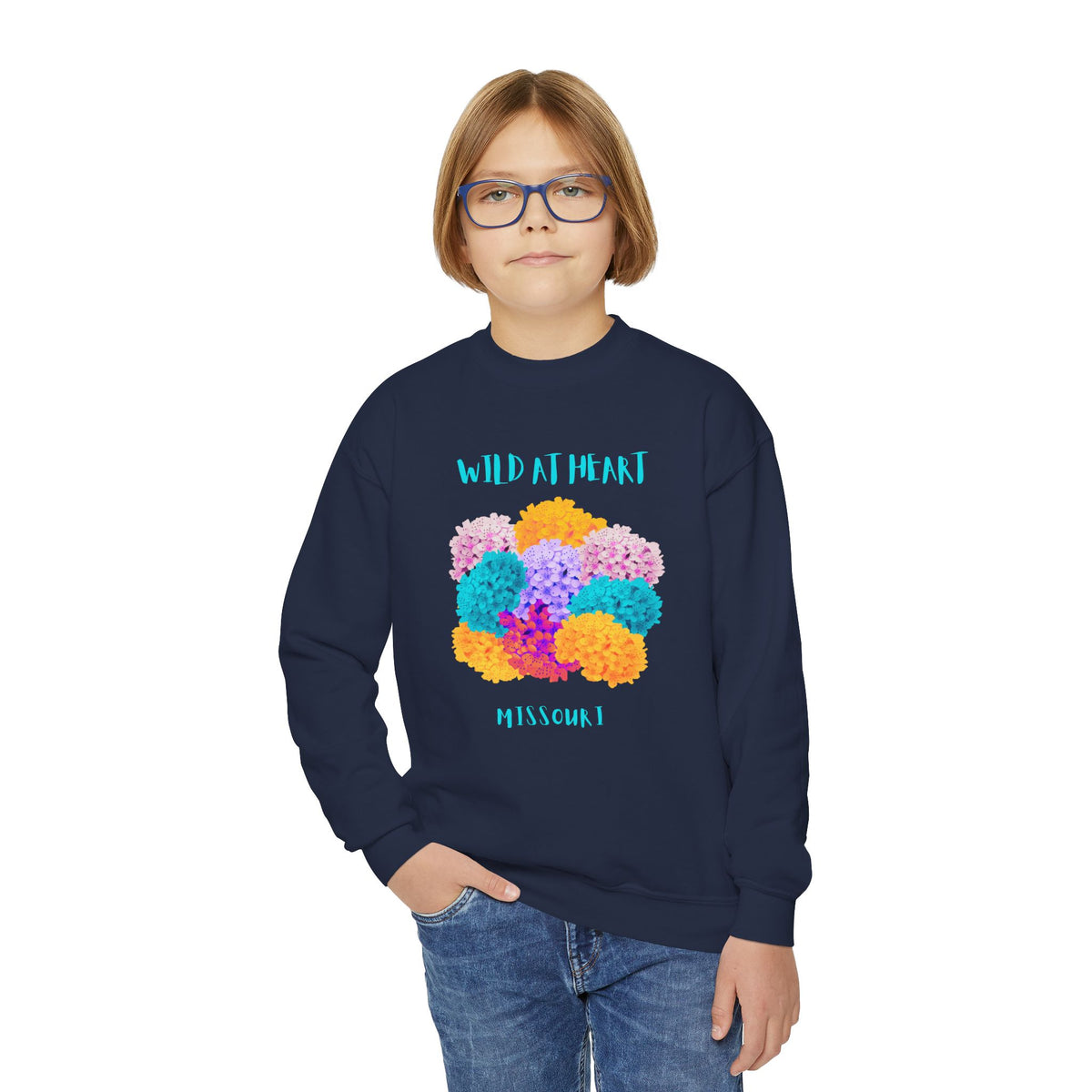 Missouri Wild at Heart Youth Crewneck Sweatshirt