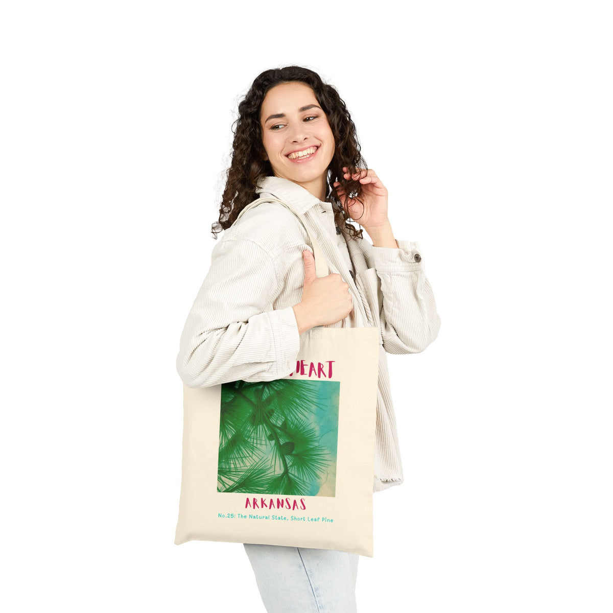 Wild at Heart Arkansas Tote Bag – Palm Print Canvas Tote, Nature Explorer Gift for Kids