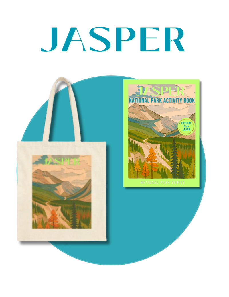 Wild at Heart Jasper National Park Gift Set – Activity Book + Canvas Tote, Kids Explorer Bundle