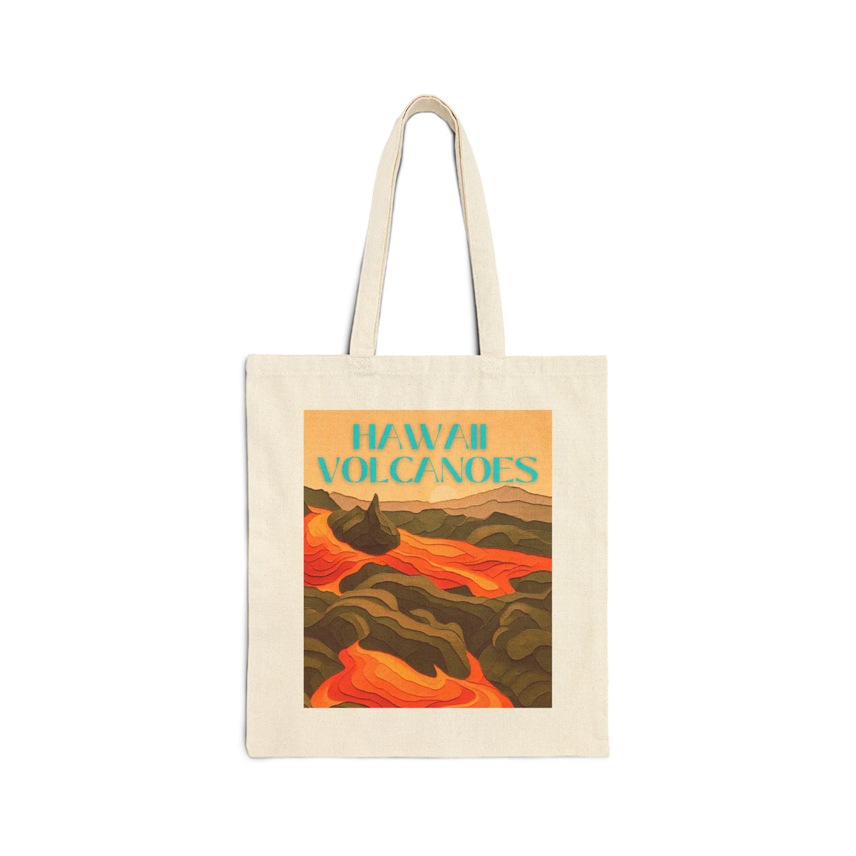 Wild at Heart Hawaii Volcanoes National Park Tote Bag – Lava Landscape Canvas Explorer Tote, Souvenir Gift