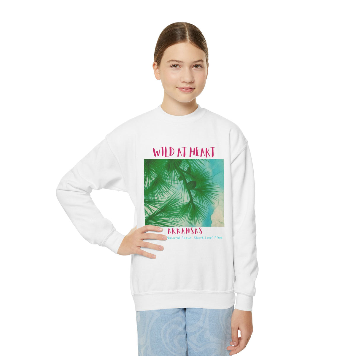 Arkansas Wild at Heart Youth Crewneck Sweatshirt