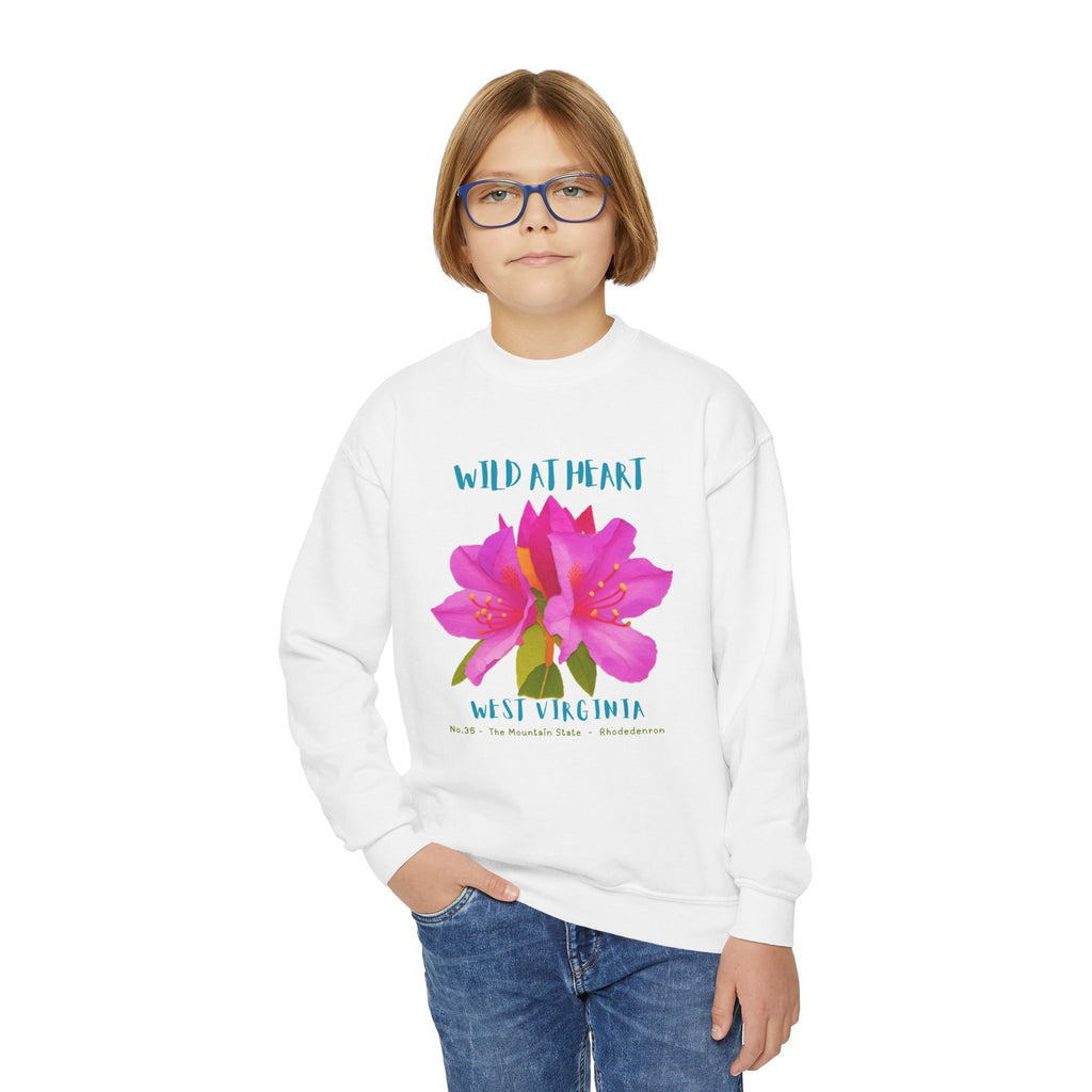 West Virginia Wild at Heart Youth Crewneck Sweatshirt