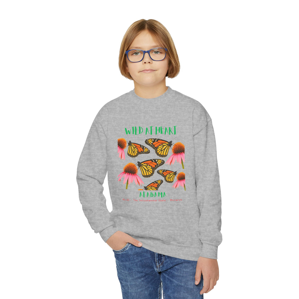 Alabama Wild at Heart Youth Crewneck Sweatshirt