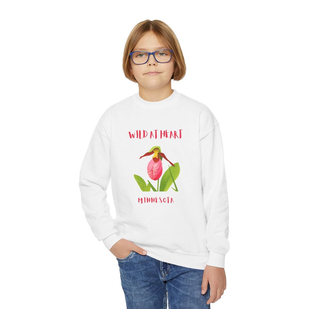 Minnesota Wild at Heart Youth Crewneck Sweatshirt