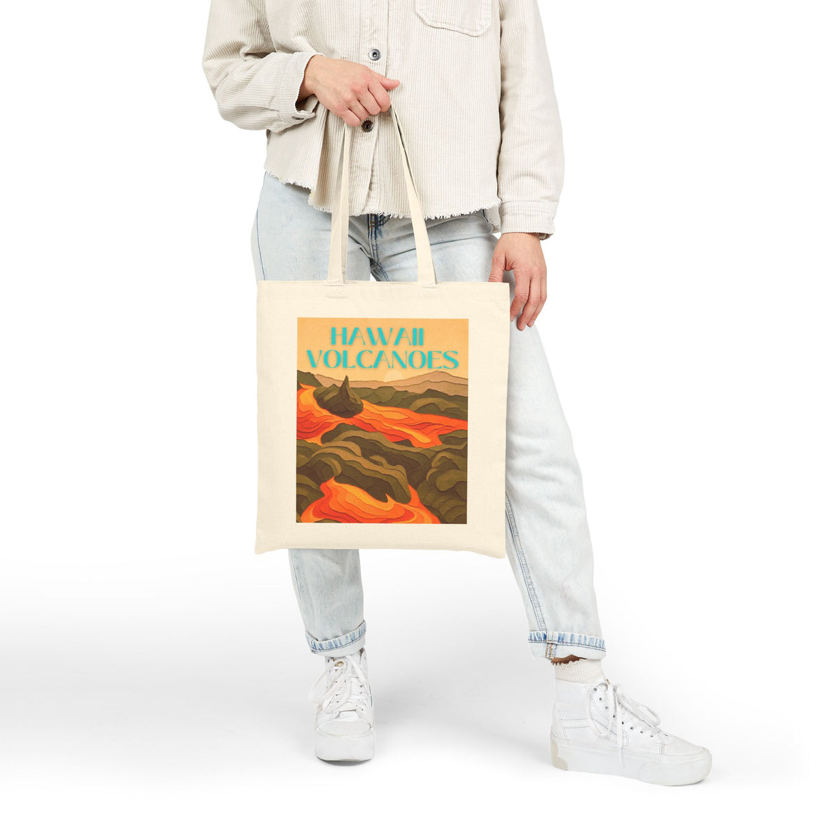 Wild at Heart Hawaii Volcanoes National Park Tote Bag – Lava Landscape Canvas Explorer Tote, Souvenir Gift