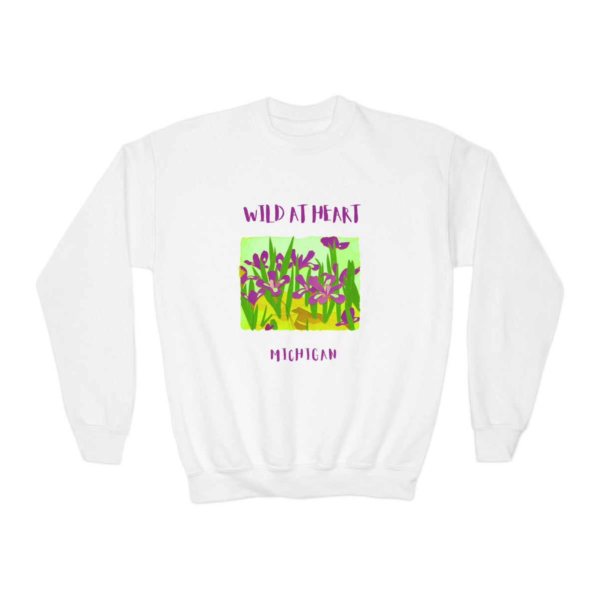 Michigan Wild at Heart Youth Crewneck Sweatshirt