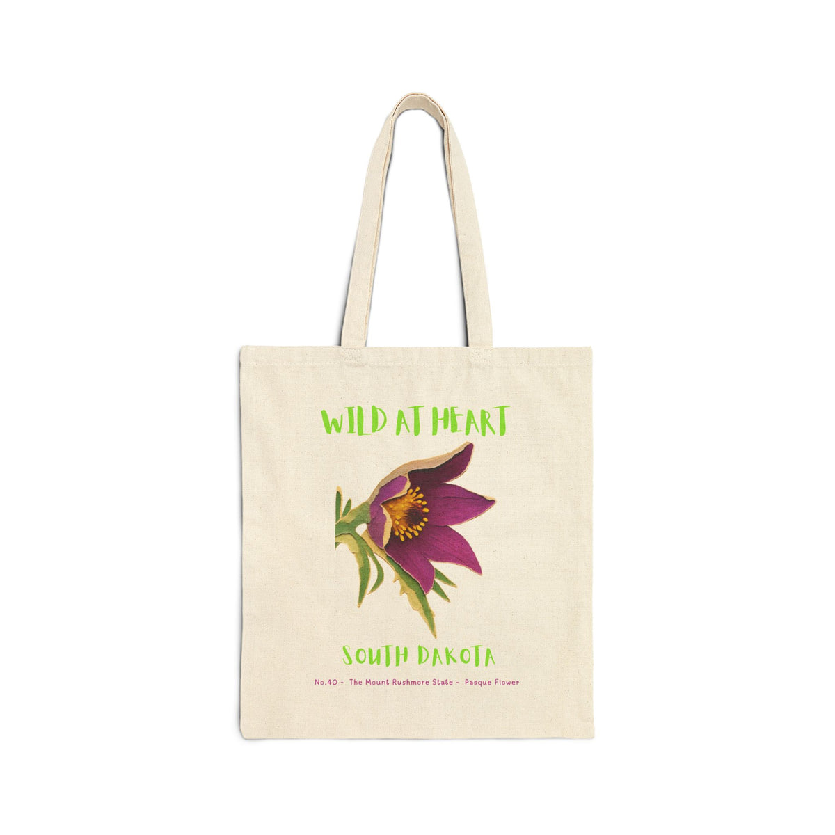 Wild at Heart South Dakota Tote Bag – Canvas Nature Explorer Tote, Kids Adventure Gift